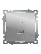 Розетка 2-местная USB + type C Stekker Катрин GLS10-7116-03 50054