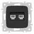 Розетка телефонная RJ11 + компьютерная RJ45 Arte Milano 205.44-1.black