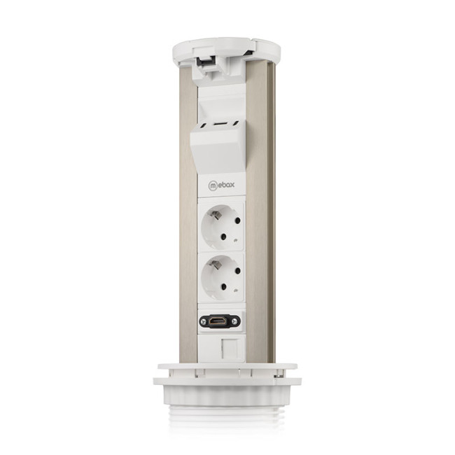 Блок розеток 12J (2 секции, USB type A+C + RJ45 + HDMI) беспроводная зарядка Mebax 00-00002598 Блок розеток 12J (2 секции, USB type A+C + RJ45 + HDMI) беспроводная зарядка Mebax 00-00002598