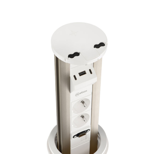 Блок розеток 12J (2 секции, USB type A+C + RJ45 + HDMI) беспроводная зарядка Mebax 00-00002598 Блок розеток 12J (2 секции, USB type A+C + RJ45 + HDMI) беспроводная зарядка Mebax 00-00002598