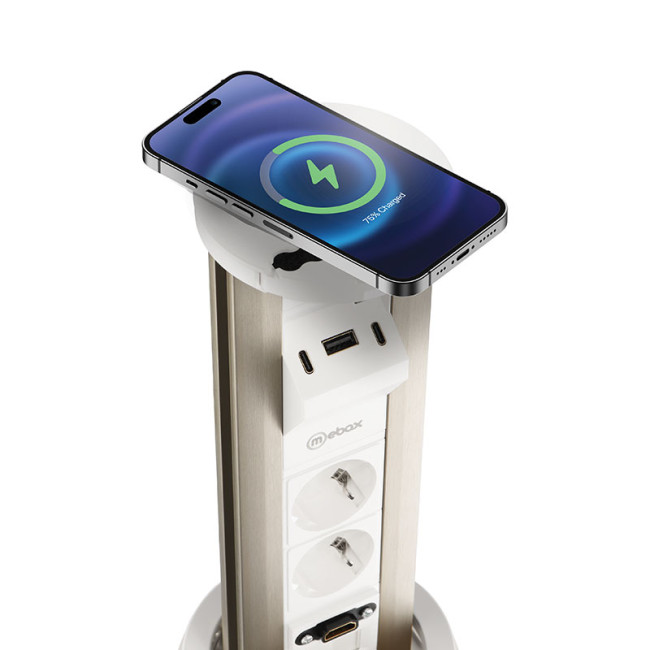 Блок розеток 12J (2 секции, USB type A+C + RJ45 + HDMI) беспроводная зарядка Mebax 00-00002598 Блок розеток 12J (2 секции, USB type A+C + RJ45 + HDMI) беспроводная зарядка Mebax 00-00002598