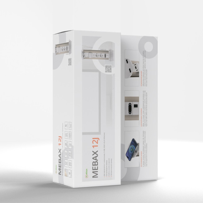 Блок розеток 12J (2 секции, USB type A+C + RJ45 + HDMI) беспроводная зарядка Mebax 00-00002598 Блок розеток 12J (2 секции, USB type A+C + RJ45 + HDMI) беспроводная зарядка Mebax 00-00002598