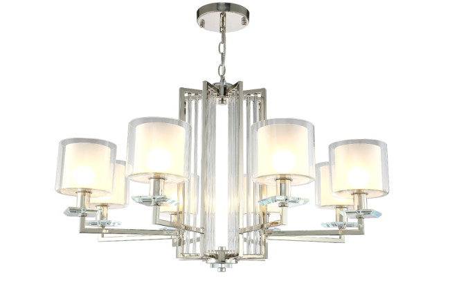 Подвесная люстра Crystal Lux Nicolas NICOLAS SP-PL8 NICKEL/WHITE