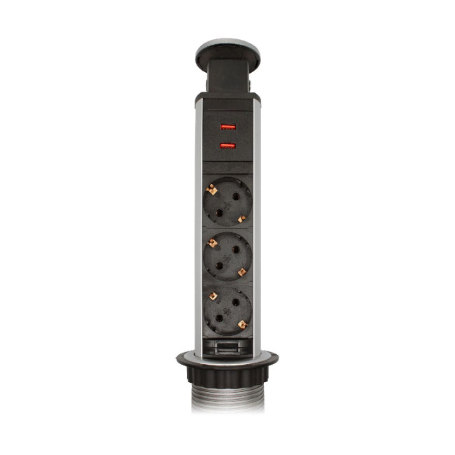 Блок розеток 105S (J) (3 секции + 2 USB) Mebax 00-00003152