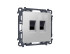 Комплект механизма компьютерной двойной розетки RJ-45 Ambrella Volt MA412110 (8P8C) CAT6 с автоматической защитной шторкой Alfa Серебро глянец Quant Комплект механизма компьютерной двойной розетки RJ-45 Ambrella Volt MA412110 (8P8C) CAT6 с автоматической защитной шторкой Alfa Серебро глянец Quant