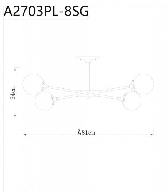 Люстра на штанге ARTE Lamp A2703PL-8SG Люстра на штанге ARTE Lamp A2703PL-8SG
