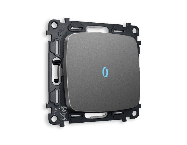 Комплект механизма 1-кл выключателя с подсветкой Ambrella Volt Omega MO652020 Комплект механизма 1-кл выключателя с подсветкой Ambrella Volt Omega MO652020