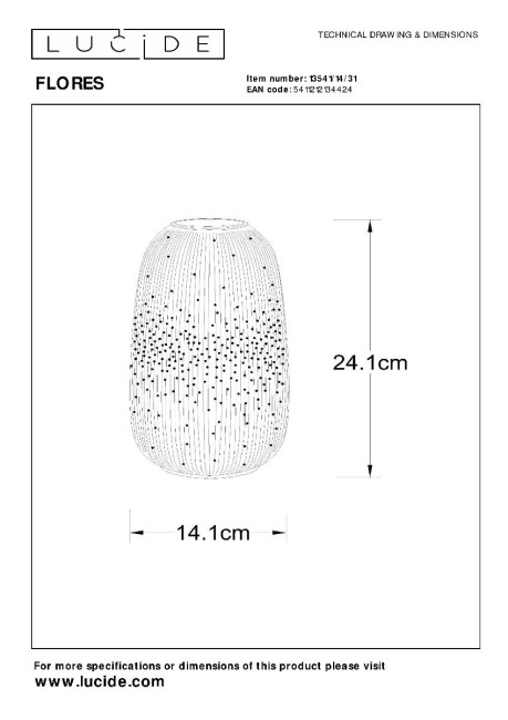 Настольная лампа Lucide Flores 13541/14/31 Настольная лампа Lucide Flores 13541/14/31