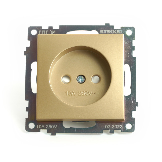Розетка 1-местная б/з с защитной шторкой Stekker Катрин GLS10-7109-08 49223 Розетка 1-местная б/з с защитной шторкой Stekker Катрин GLS10-7109-08 49223