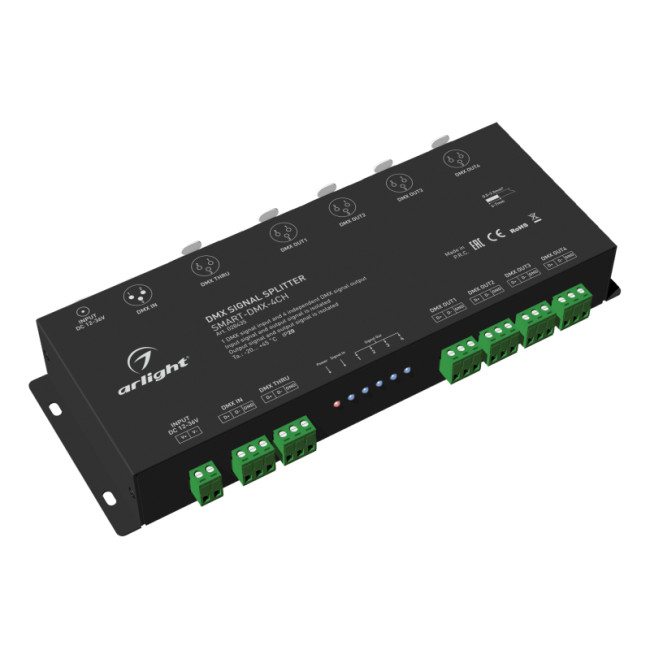 DMX-сплиттер Arlight Smart-DMX-4CH (12-36V, XLR3) 028435 DMX-сплиттер Arlight Smart-DMX-4CH (12-36V, XLR3) 028435