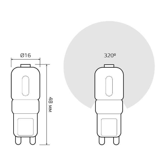 Лампа светодиодная Gauss G9 3W 4100К матовая 14923
