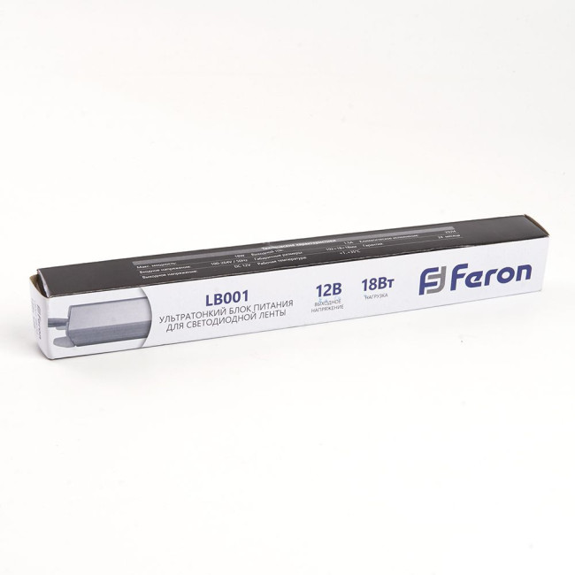 Трансформатор для светодиодной ленты Feron LB001 18Вт 12В IP20 48010 Трансформатор для светодиодной ленты Feron LB001 18Вт 12В IP20 48010