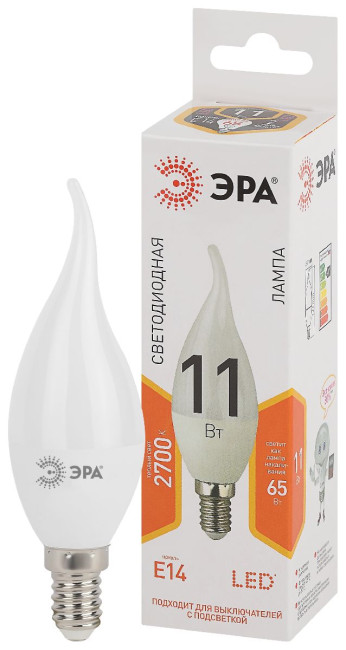 Лампа светодиодная Эра E14 11W 2700K LED BXS-11W-827-E14 Б0032992 Лампа светодиодная Эра E14 11W 2700K LED BXS-11W-827-E14 Б0032992