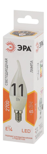 Лампа светодиодная Эра E14 11W 2700K LED BXS-11W-827-E14 Б0032992 Лампа светодиодная Эра E14 11W 2700K LED BXS-11W-827-E14 Б0032992