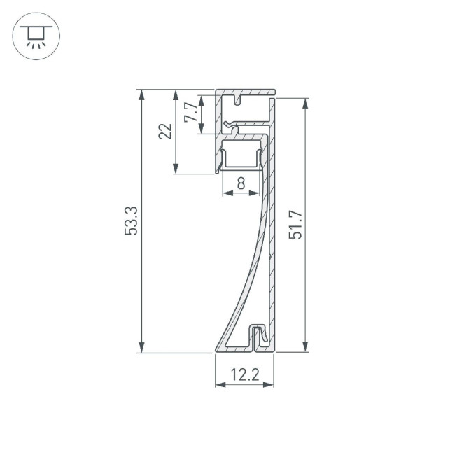 Профиль Arlight PLINTUS-H54-2000 BLACK 045433 Профиль Arlight PLINTUS-H54-2000 BLACK 045433