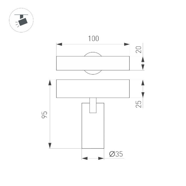 Трековый магнитный светильник Arlight MAG-SPOT-25-R65-5W Day4000 050073 Трековый магнитный светильник Arlight MAG-SPOT-25-R65-5W Day4000 050073