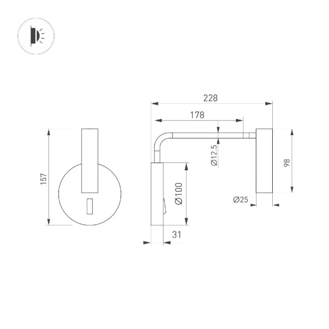 Бра Arlight SP-VERDI-LONG-WALL-3W Warm3000 051667 Бра Arlight SP-VERDI-LONG-WALL-3W Warm3000 051667