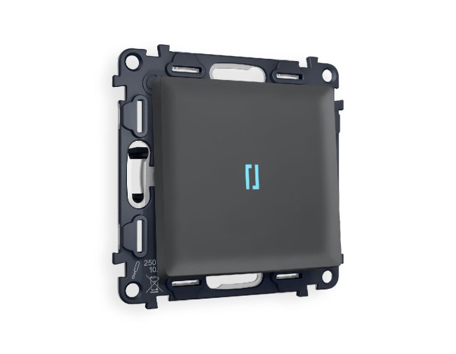 Комплект механизма 1-кл проходного выключателя с подсветкой Ambrella Volt Alfa MA902040