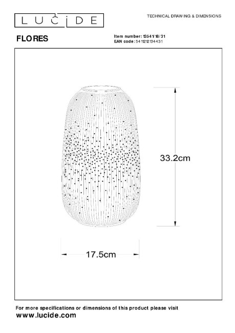 Настольная лампа Lucide Flores 13541/18/31 Настольная лампа Lucide Flores 13541/18/31