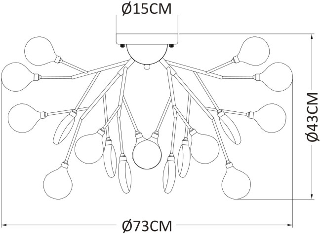 Потолочная люстра Arte Lamp Candy A7274PL-27GO