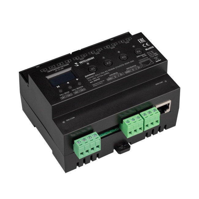 Диммер Arlight SMART-DALI-104-82-RGBW-DT6/DT8-RDM-DIN (12-48V, 4x12A, DMX) (IARL, IP20 Пластик) 058998 Диммер Arlight SMART-DALI-104-82-RGBW-DT6/DT8-RDM-DIN (12-48V, 4x12A, DMX) (IARL, IP20 Пластик) 058998