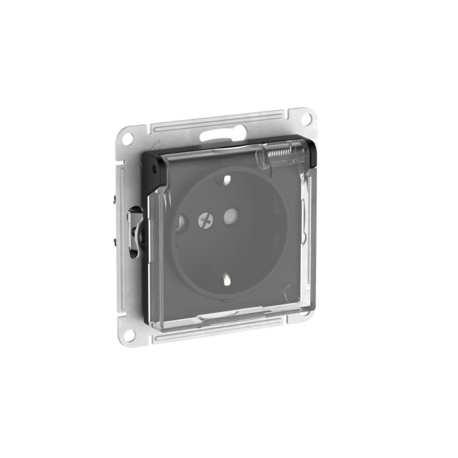Розетка с зазем. со шт. с прозрач. крыш, 16А, IP44, мех., быстрозажим. Клем Systeme Electric AtlasDesign Aqua Карбон ATN441046S Розетка с зазем. со шт. с прозрач. крыш, 16А, IP44, мех., быстрозажим. Клем Systeme Electric AtlasDesign Aqua Карбон ATN441046S