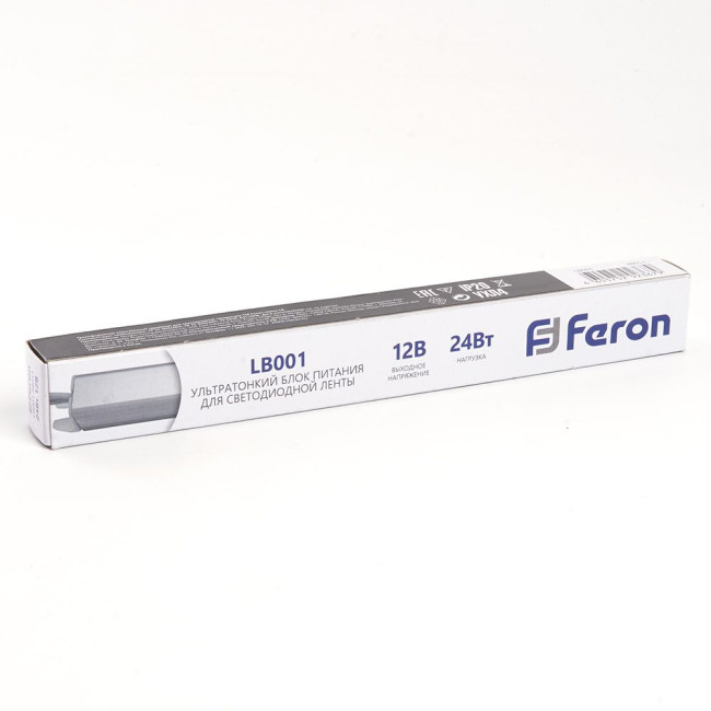 Трансформатор для светодиодной ленты Feron LB001 24Вт 12В IP20 48011 Трансформатор для светодиодной ленты Feron LB001 24Вт 12В IP20 48011