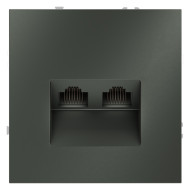 Розетка компьютерная двойная Voltum S70 VLS060206 (титан)