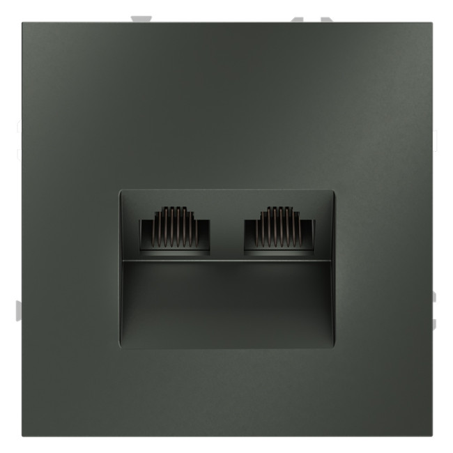 Розетка компьютерная двойная Voltum S70 VLS060206 (титан) Розетка компьютерная двойная Voltum S70 VLS060206 (титан)