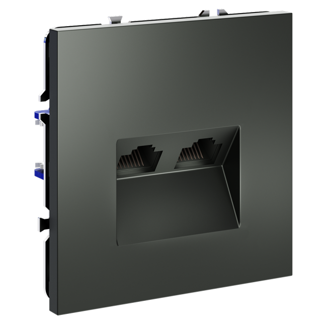 Розетка компьютерная двойная Voltum S70 VLS060206 (титан) Розетка компьютерная двойная Voltum S70 VLS060206 (титан)