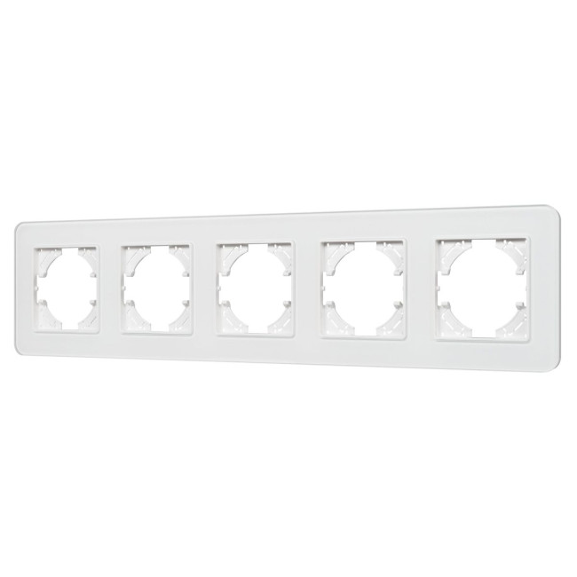 Рамка на 5 постов стеклянная Arlight FRM-OMALI-SFGS-5-WH 049720 Рамка на 5 постов стеклянная Arlight FRM-OMALI-SFGS-5-WH 049720