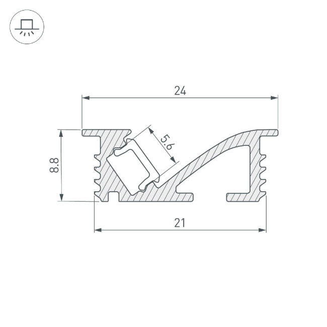 Алюминиевый профиль Arlight SL-BEVEL-W21-F-2000 ANOD BLACK 048997 Алюминиевый профиль Arlight SL-BEVEL-W21-F-2000 ANOD BLACK 048997