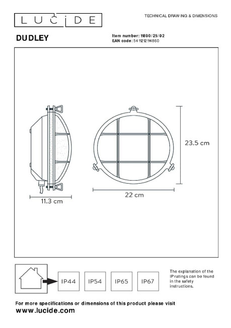 Уличный настенный светильник Lucide Dudley 11890/25/02 Уличный настенный светильник Lucide Dudley 11890/25/02