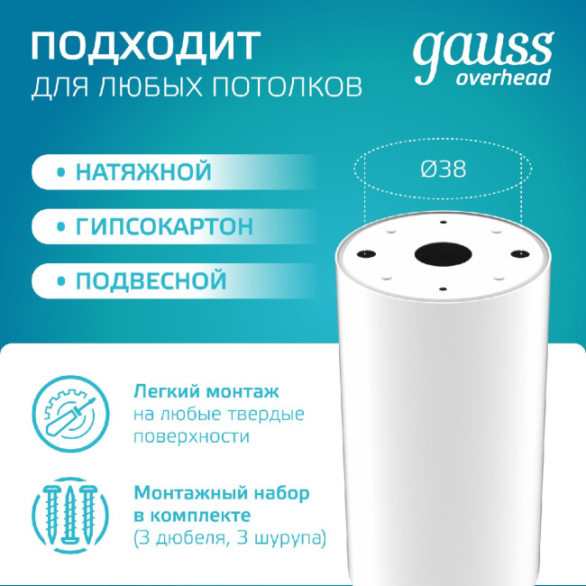 Накладной светильник Gauss Basic HD060 Накладной светильник Gauss Basic HD060