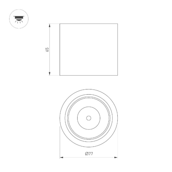 Накладной светильник Arlight SP-DICE-R77-10W Warm3000 (WH, 24 deg, 230V) 046627 Накладной светильник Arlight SP-DICE-R77-10W Warm3000 (WH, 24 deg, 230V) 046627