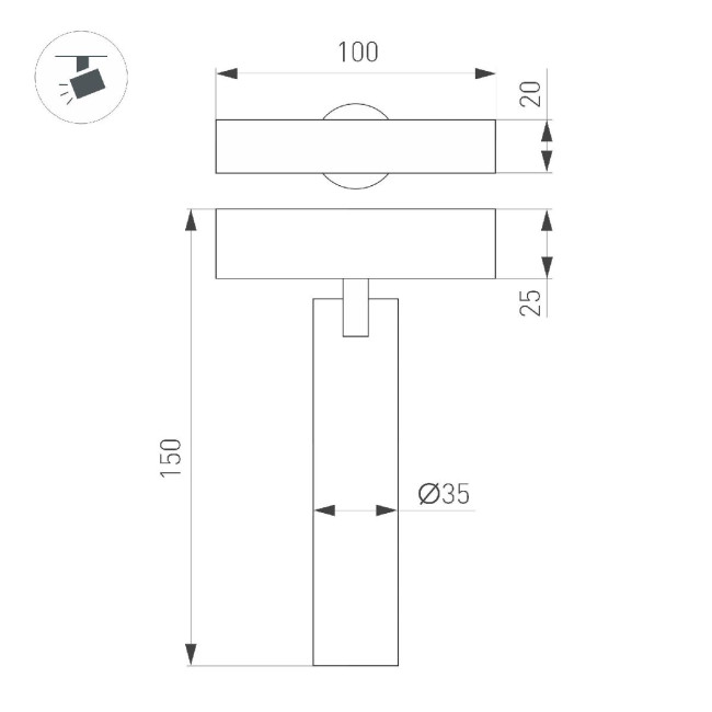 Трековый магнитный светильник Arlight MAG-SPOT-25-R120-12W Day4000 050076 Трековый магнитный светильник Arlight MAG-SPOT-25-R120-12W Day4000 050076