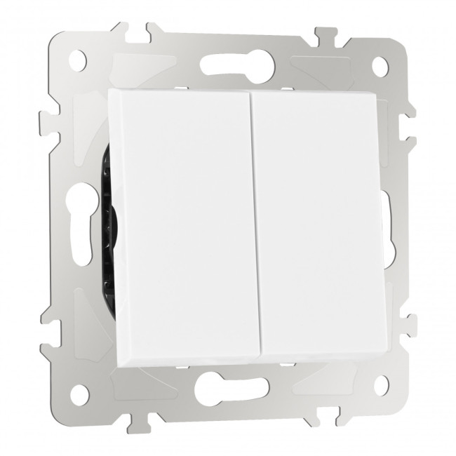 Выключатель двухклавишный проходной Arte Milano 203.32-2.white