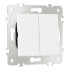 Выключатель двухклавишный проходной Arte Milano 203.32-2.white