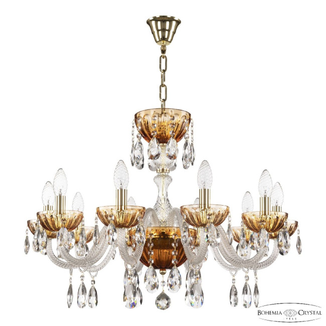 Подвесная люстра Bohemia Ivele Crystal 5417/10/240 G Amber/M-1H Подвесная люстра Bohemia Ivele Crystal 5417/10/240 G Amber/M-1H