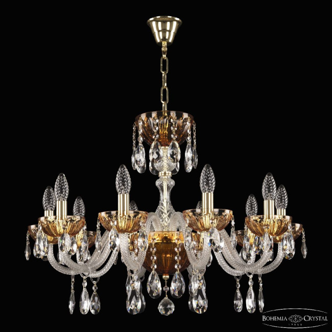 Подвесная люстра Bohemia Ivele Crystal 5417/10/240 G Amber/M-1H Подвесная люстра Bohemia Ivele Crystal 5417/10/240 G Amber/M-1H