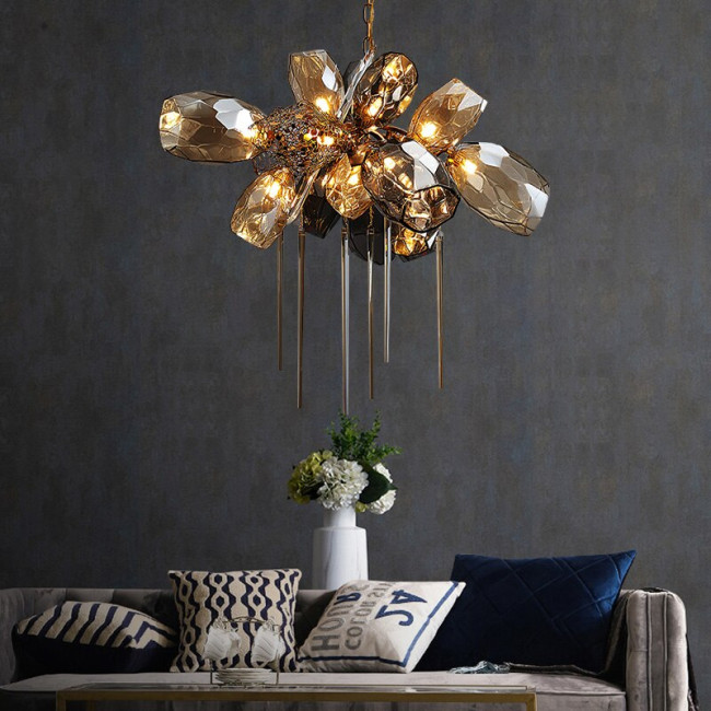 Люстра 8898P/AL gold/smoky Люстра 8898P/AL gold/smoky