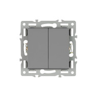 Механизм выключателя двухклавишный проходной Arlight SWT-MKP2-PL-GR (250V, 16A) 043729