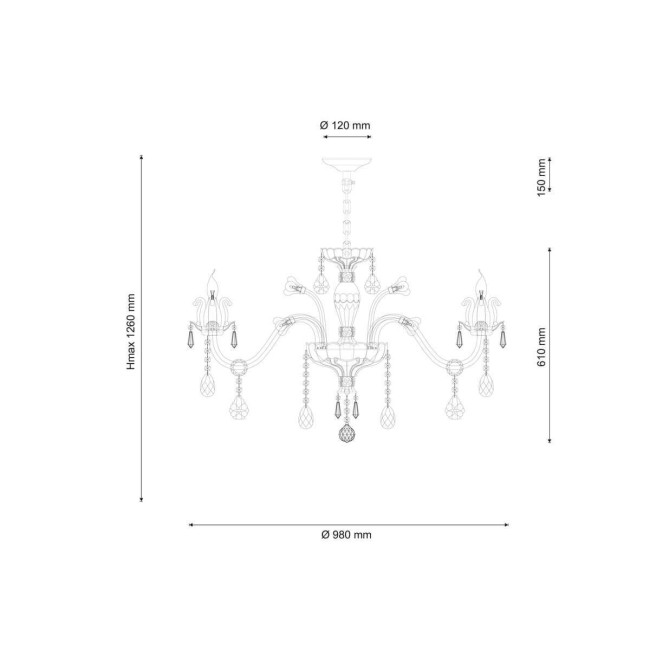 Подвесная люстра Lucia Tucci Barletta 1730.8 Cream White Подвесная люстра Lucia Tucci Barletta 1730.8 Cream White
