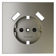 Накладка для розетки с заземлением и защитными шторками, с USB A+A Voltum S70 (шелк) VLS000904