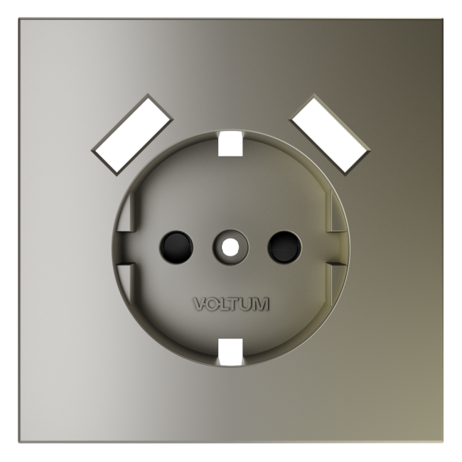 Накладка для розетки с заземлением и защитными шторками, с USB A+A Voltum S70 (шелк) VLS000904 Накладка для розетки с заземлением и защитными шторками, с USB A+A Voltum S70 (шелк) VLS000904