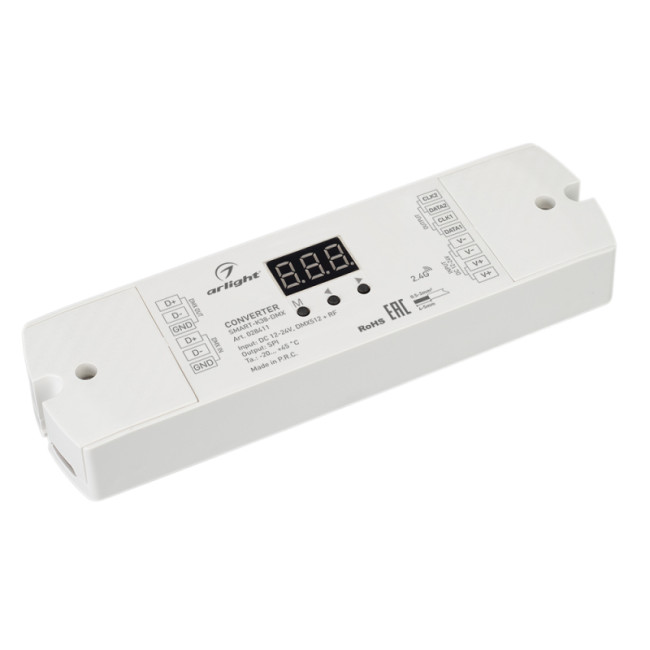 Конвертер Arlight Smart-K38-DMX (12-24V, SPI, 2.4G) 028411 Конвертер Arlight Smart-K38-DMX (12-24V, SPI, 2.4G) 028411