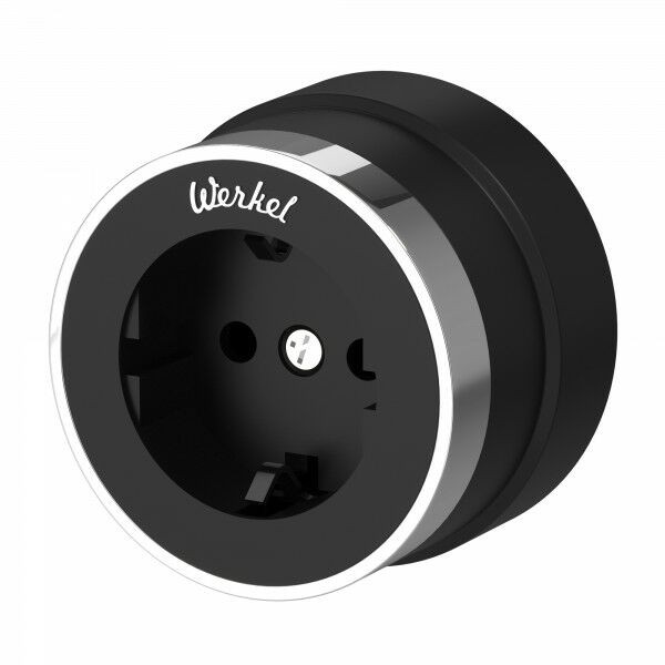 Розетка с заземлением Werkel Vintage черный матовый/хром W5871051 4690389174704 Розетка с заземлением Werkel Vintage черный матовый/хром W5871051 4690389174704