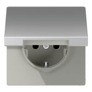 Розетка 2K+З с крышкой Jung AL1520KL