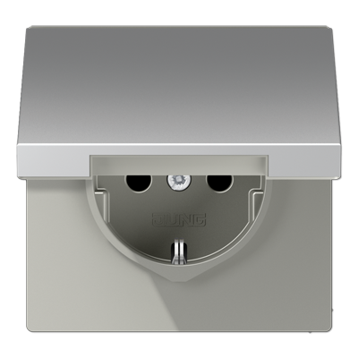 Розетка 2K+З с крышкой Jung AL1520KL Розетка 2K+З с крышкой Jung AL1520KL