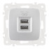 Розетка USB 2.1А+1А Arte Milano 205.46-1.silver Розетка USB 2.1А+1А Arte Milano 205.46-1.silver
